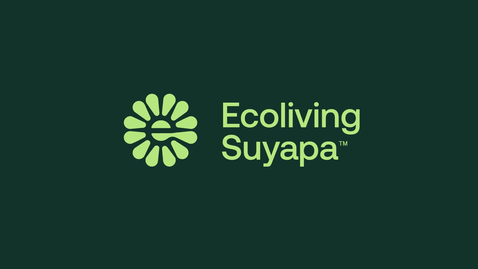 Logotipo de Ecoliving Suyapa sobre fondo verde
