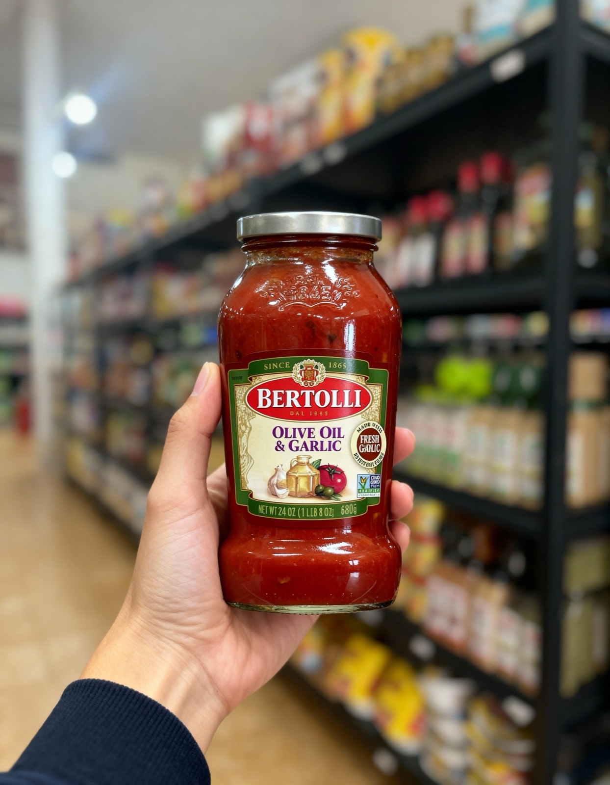 Fotografía de producto en góndola: salsa