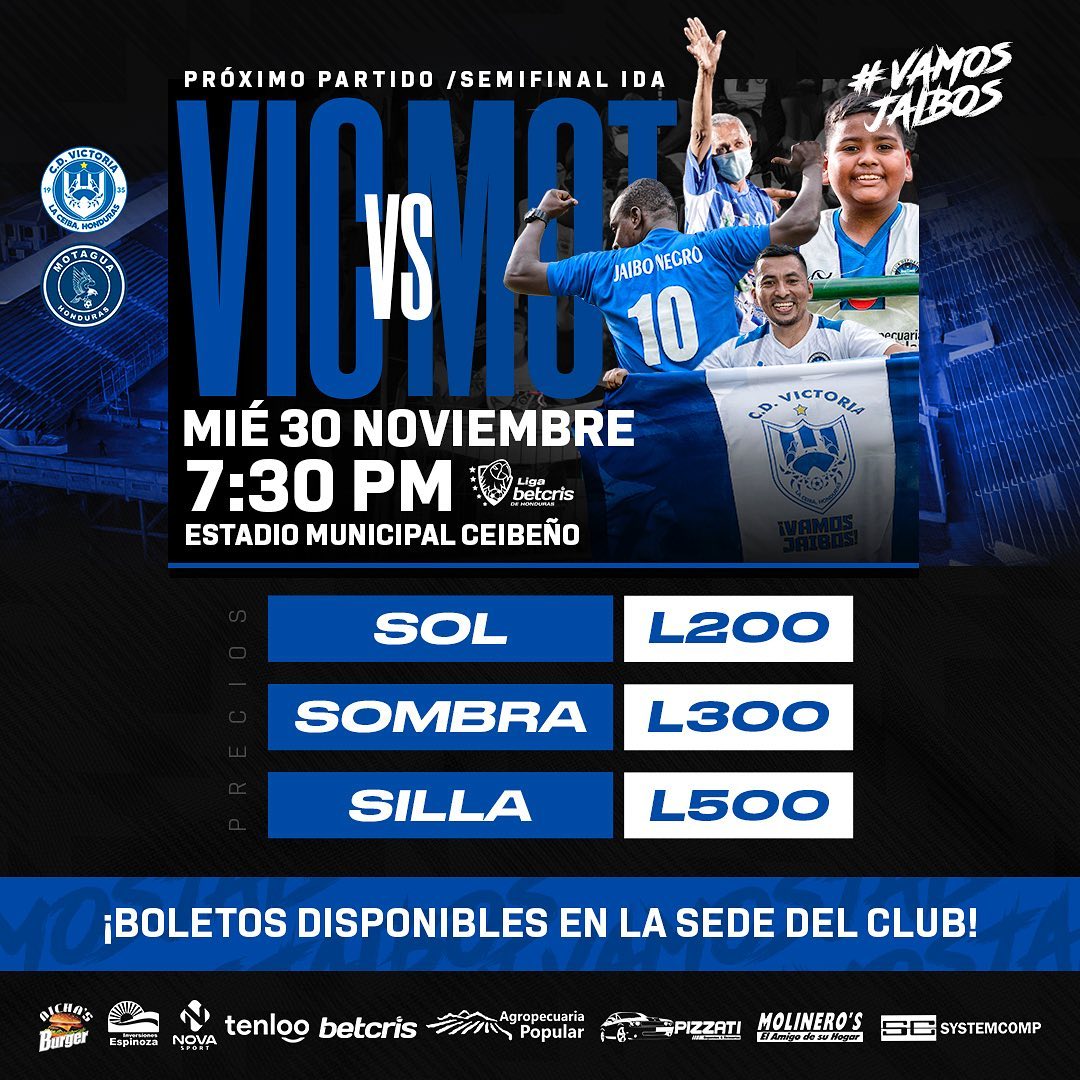 Anuncio del partido contra Motagua con horario y localidades