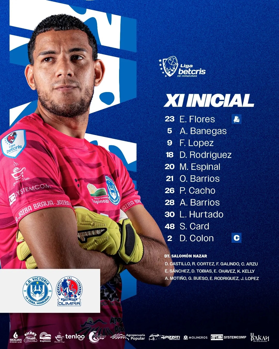 Pieza del once inicial contra Olimpia
