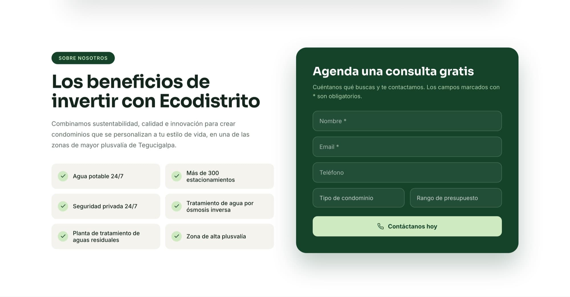 Beneficios de invertir y formulario de asesoría
