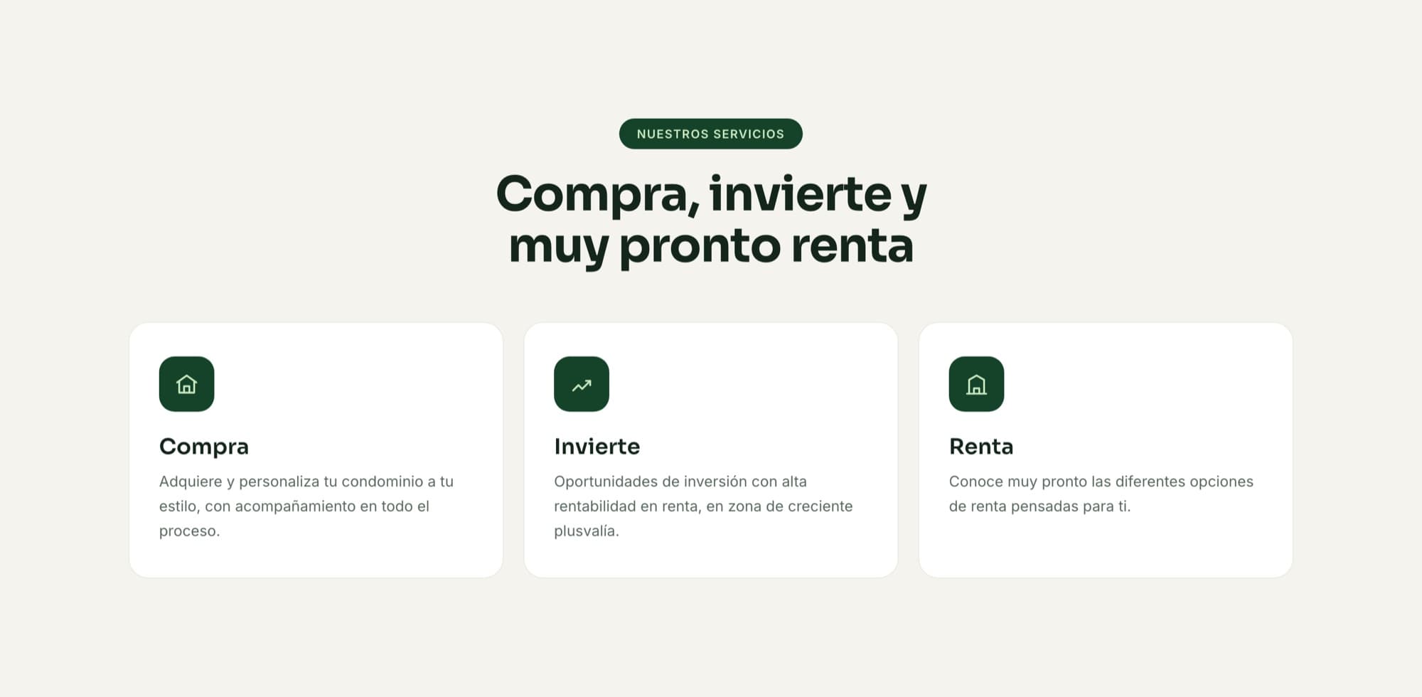 Sección compra, invierte y renta