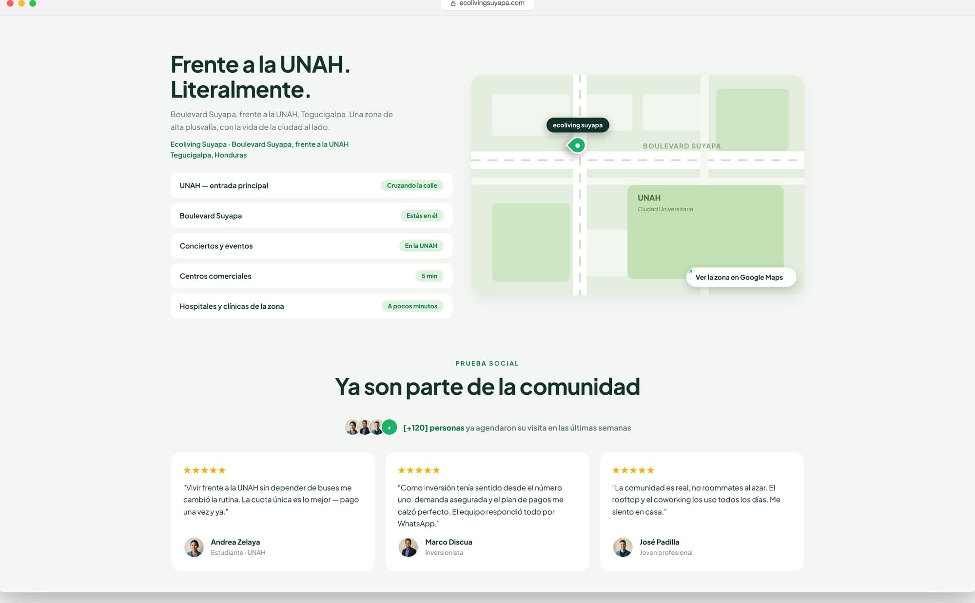 Ubicación de la torre y lo que queda cerca